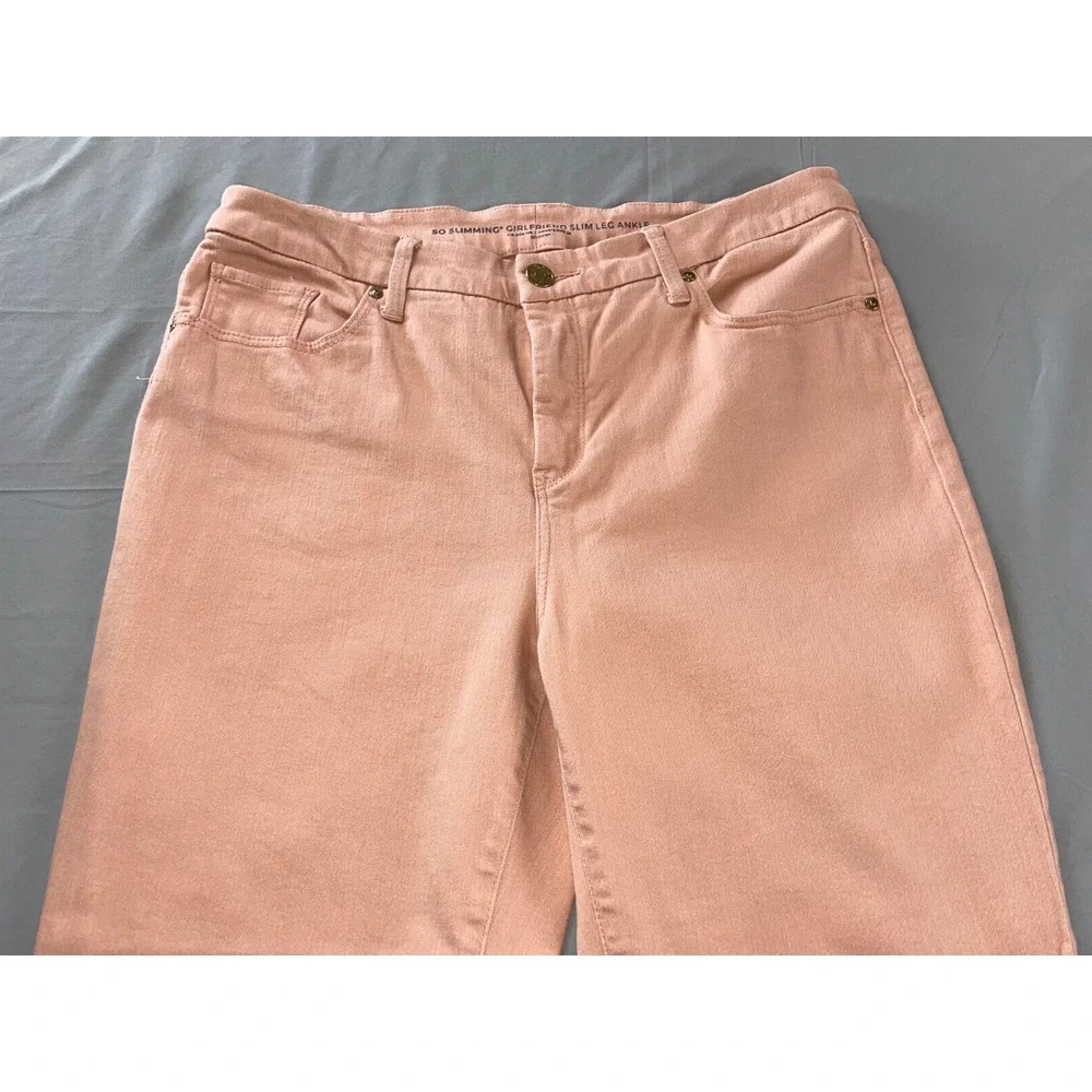 Chico's So Slimming Girlfriend Slim Leg Ankle Jeans w/ Studded Cuffs. 12R, EUC!! - Picture 6 of 9